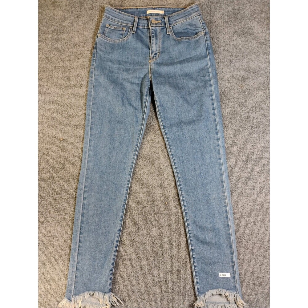 Levi's 721 High Rise Skinny Jeans Womens Size 28 W28 L30 Light Wash Frayed Hem
